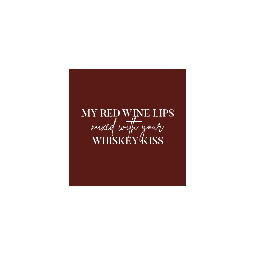Red Wine Lips Square Sticker Red Hannah Ellis