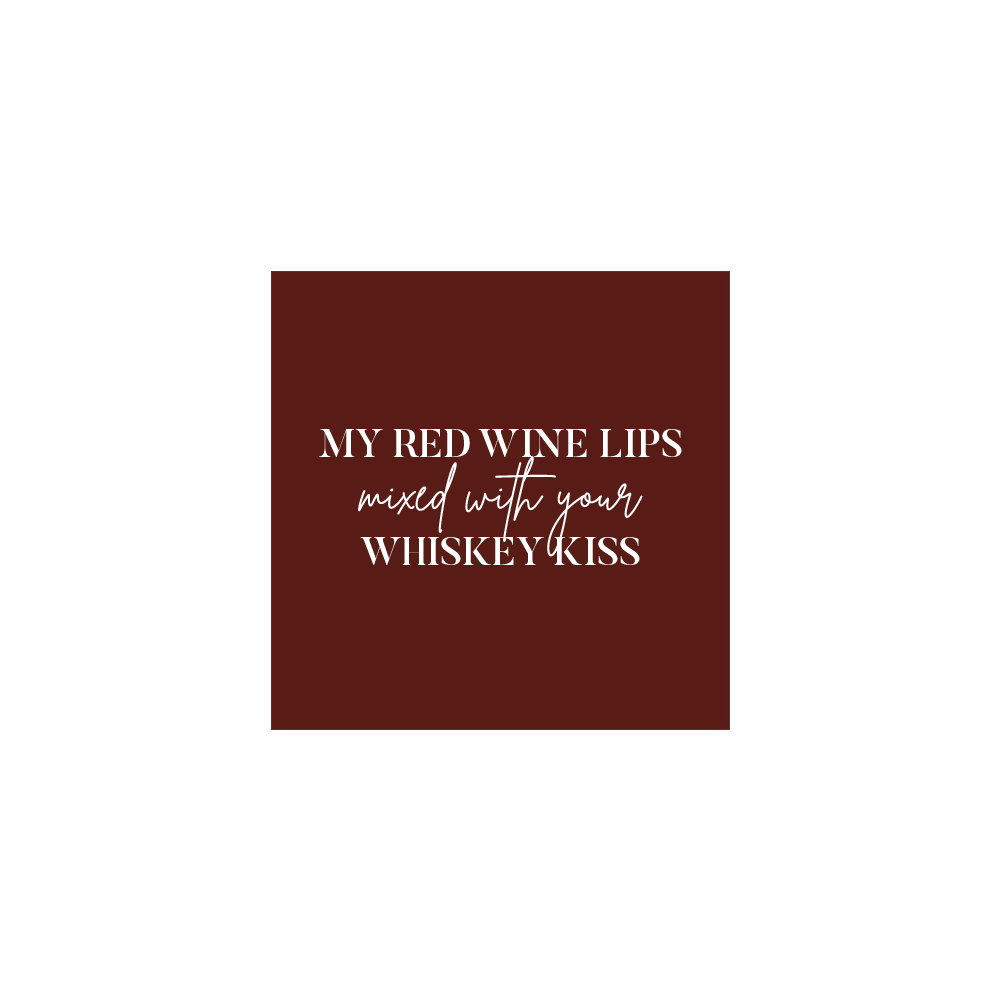 My red wine lips mixed with your whiskey kiss red square sticker Hannah Ellis